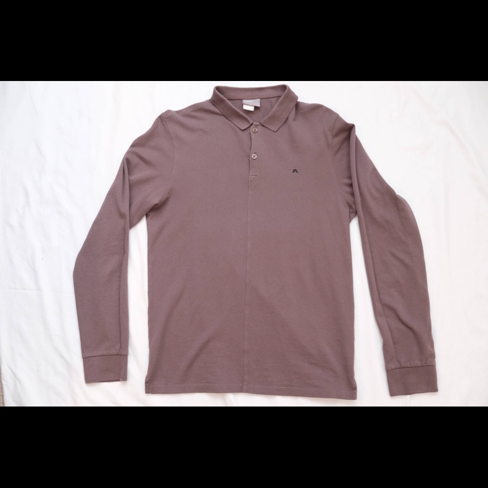 J. Lindeberg Gray Long Sleeve Polo